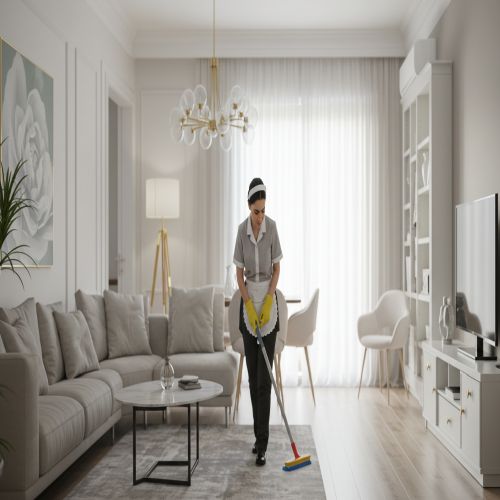 عاملة منزلية بالساعة ابها